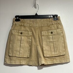FREE PEOPLE Cotton Deep Pocket Single Pleat Front Skirt Sz 4
